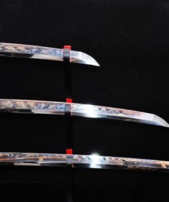 Lyuesword Hand Forged Japanese Clay Tempered Katana Wakizashi Tanto Set 3 Piece Real Cut 10 51cqx brI3L