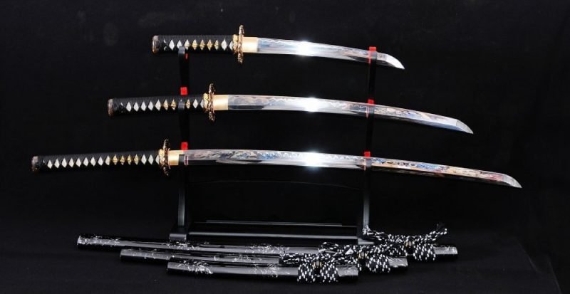 Catalog 4 Lyuesword Hand Forged Japanese Clay Tempered Katana Wakizashi Tanto Set 3 Piece Real Cut