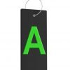 Luggage Tag Initial Bag Tag - Fully Bendable Tag w/Stainless Steel Loop A ( Green)