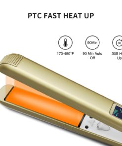 KIPOZI 1 Inch Pro Nano-Titanium Flat Iron,450F Salon High Heat,Anti Frizz LCD Hair Straightener, Dual Voltage 10 51wLaYItTqL