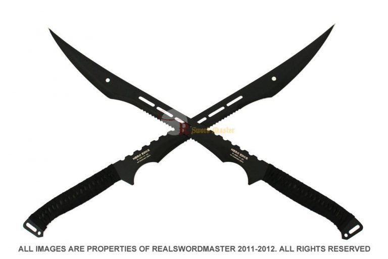 Swordmaster - 27" Stainless Steel Dual Full Tang Blade Black Ninja Sword Machete with Sheath