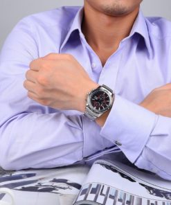 Burei Men's Chronograph Wrist Watches With Black Dial Metal Band 12 57 001be44c 7a6c 47de b58f 469836e07655