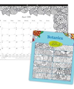Alternative view of Blueline 2017 Academic Monthly Coloring Desk Pad Botanica August To July 22 X..