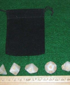 Alternative view of Elven White Rpg D&D Dice Set: 7 + 3D6 = 10 Polyhedral Die Plus Bag!