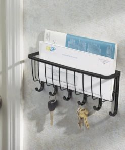 Alternative view of Mdesign Mail Organizer With Key Hooks For Home Kitchen Office - Wall Mount Ma..