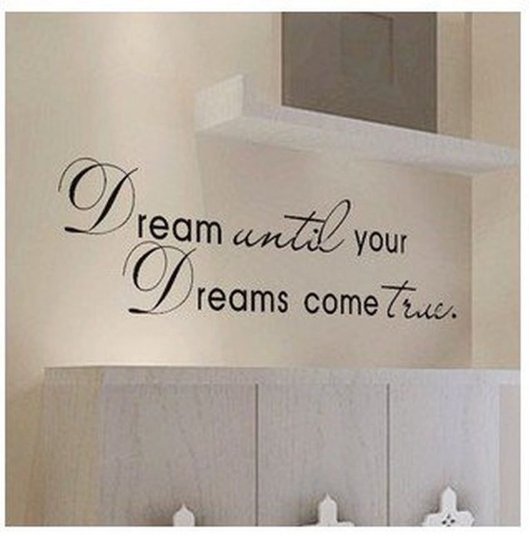 Luckkyydream Until Your Dreams Come True Quote Home Decor Removable Vinyl Wal..