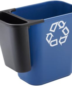 Alternative view of Rubbermaid Commercial Fg295073Bla Trash Can Recycling Side Bin Rectangular 7...