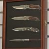 Knife Display Case Shadow Box With Glass Door Wall Mountable Walnut Finish (K..