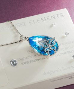 Alternative view of Brilla Pendant Necklace Women Fashion Jewelry 'Butterfly Dream' Teardrop Swar..