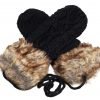 Il Caldo Women's Thick Fur Neck Hanging Plush Wool Mitten Gloves Black 2 57 0a632fd3 90fa 4ecd 87b5 9bc6fad638de