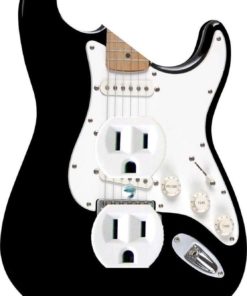 Music Treasures Co. Black Electric Guitar Duplex Outlet Cover