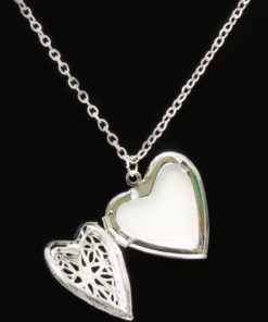 Silver Glow In The Dark Heart Shaped Locket Unique Uv-Rechargeable Necklace W.. 10 57 0d584834 0778 4874 8fc0 d3e9a2b379c9