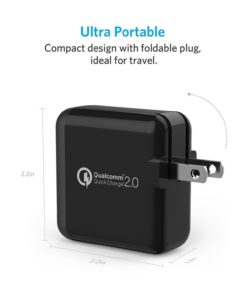 Anker 18W Quick Charge 2.0 Wall Charger For Smart Phones Black Anker 12 57 0d6b5ca1 e098 483a 907a 5b3d95650a7c