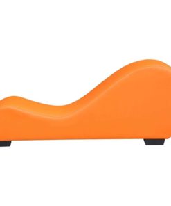 Alternative view of Us Pride Furniture Faux Leather Stretch Chaise Relaxation And Yoga Chair Orange