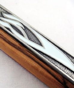 Alternative view of Olive Wood Mezuzah With Shema Israel Scroll - Large 6 Inches With Scroll