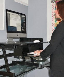 Rocelco Height Adjustable Standing Desk Riser - Adr 32" Wide - Black Finish 12 57 10e589dc f32d 427e bd14 1c9e314d0f59