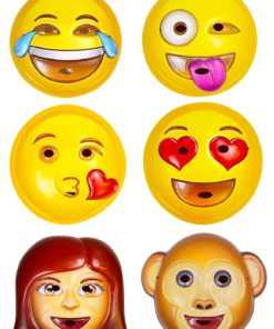 Alternative view of Emoji Universe : Emoji Vacuform Party Masks (Pack Of 6)
