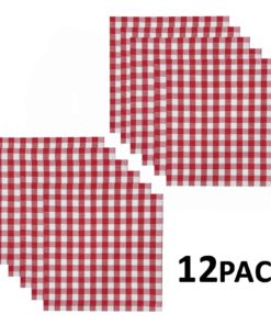 Cotton Craft 12 Pack Gingham Checks Oversized Dinner Napkins - Red - Size 20X.. 5 57 11982100 e5b0 4daa b11c 463467a0fbc0