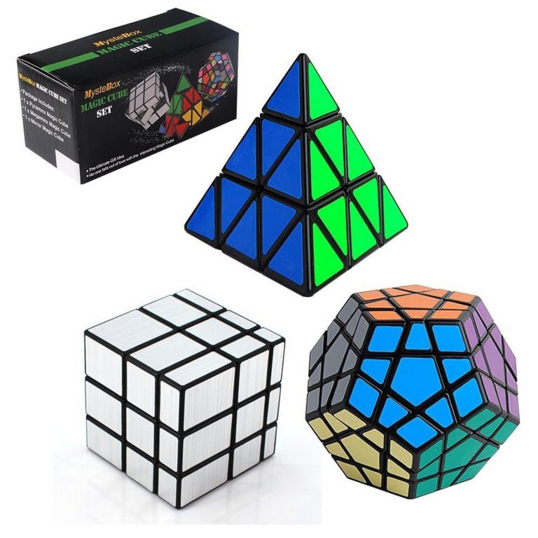 3-Pack Populer Magic Cube Puzzle - Included Pyraminx Speedcubing Black Puzzle..