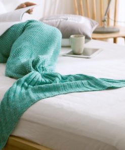 Mzpride Knitted Mermaid Tail Blanket Mermaid Beach Blanket 31''*71'' (Mint-Gr.. 10 57 12b42577 3e25 4dce bfc2 b75c5a8ba6c0