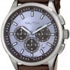 Nautica Men's N16694G Nct 17 Stainless Steel Watch With Brown Faux-Leather Band 10 57 12b4f55b b564 4796 890d 30b9f3e8d277