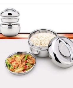 Bruntmor Brunch 18/8 Steel 34Oz 2 Tier Double Wall Bento Box 16 57 164b4326 d3a6 4d45 8221 4236a581f74e