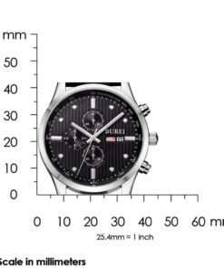 Burei Men's Calendar Chronograph Watch With Black Leather Band 10 57 19245ced 1ff6 44a3 9fe0 6cb378cff0f9