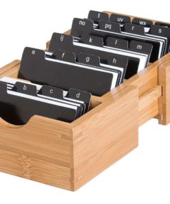 Lipper International Bamboo Expandable Business Card Holder With Dividers And..