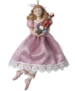 Kurt Adler Clara Holding Nutcracker Christmas Ornament