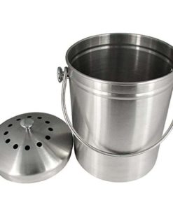 Premium Quality Stainless Steel Compost Bin 1.3 Gallon Includes Charcoal Filter 13 57 1ab4ac21 1795 4a12 b53f 22c3b0743acd