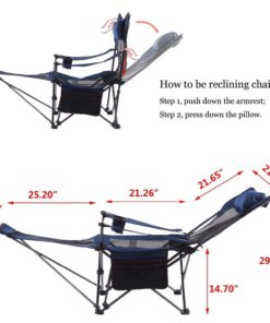 Alternative view of Camp Solutions Oversize Reclining Quad Chair Blue(Long)