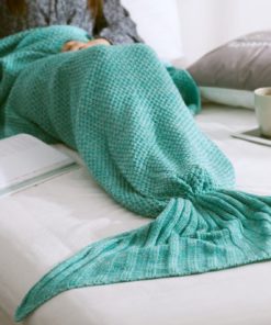 Mzpride Knitted Mermaid Tail Blanket Mermaid Beach Blanket 31''*71'' (Mint-Gr.. 11 57 1cf03b75 a163 4431 b50c 9d84e593eec3