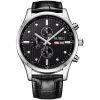 Burei Men's Calendar Chronograph Watch With Black Leather Band 9 57 1dc4a656 c98b 44c1 9205 79fa79bf4900