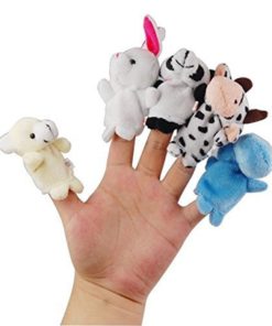 Alternative view of Leorx 10Pcs Different Cartoon Animal Finger Puppets Soft Velvet Dolls Props T..