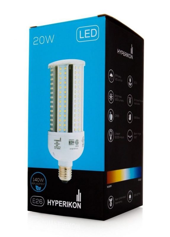 Hyperikon Street Lighting Led 20W (140 Watt Replacement) Medium Edison Screw ..