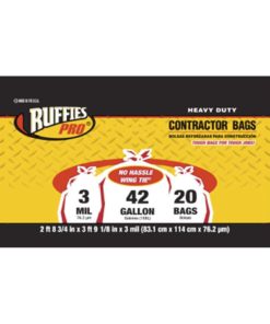 Clear Contractor Bags Ruffies Pro 3 Mil 42 Gallon (20 Ct)