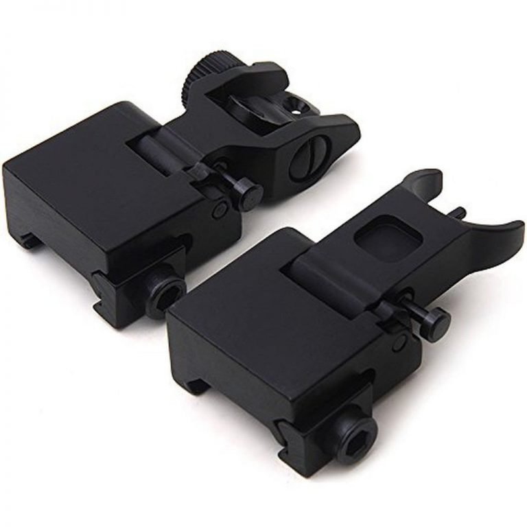 Flip-Open Front And Rear Iron Sight Set For Picatinny Rail - $26.95