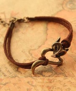 Alternative view of Fox Braceletretro Bronze Braceletbrown Rope Chain Braceletso Cute And Lovelyb..