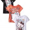Hello Kitty Girls' Value Pack Tee Shirts Black/Orange/White Big Girls 10 3 57 25b472ec 4dbd 4040 a3a5 8fc4176e84bb