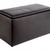 Convenience Concepts 143012 Sheridan Faux Leather Storage Bench With 2 Side O..