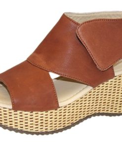 Sheridan Mia Women's Seta Leather Wedge Sandal Brown 38 Eu