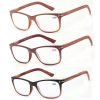 Reading Glasses 3 Pack Quality Fashion Wood-Look Men & Women Glasses For Read..