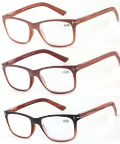 Reading Glasses 3 Pack Quality Fashion Wood-Look Men & Women Glasses For Read..