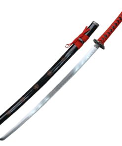 Master Cutlery Samurai Katanas 26.5" Carbon Steel Blade With Wood Display Red