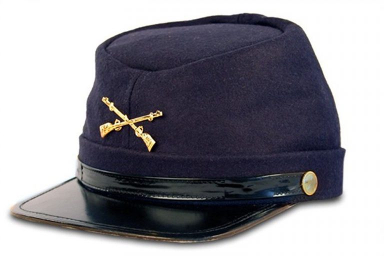 Civil War Kepi Union Army Wool Hat Blue Lined Us North (Hats Size 57 Cm)