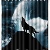 Custom Polyester Fabric Waterproof Bathroom Shower Curtain 66" X 72" Wolf Howl 7 57 29f99027 98dc 46e0 bbc1 b11a847f286f