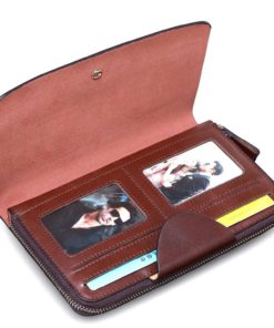 Alternative view of Teemzone Mens Genuine Leather Clutch Bag Handbag Zipper Closure Wallet Organi..