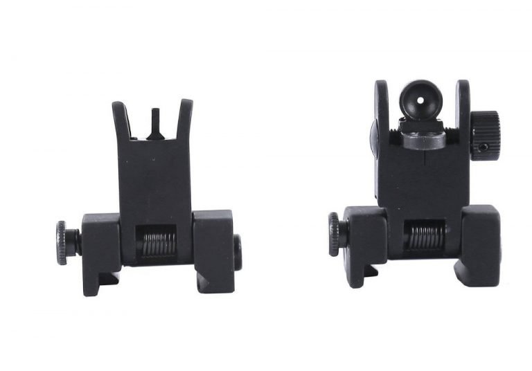 Flip-Open Front And Rear Iron Sight Set For Picatinny Rail - $26.95