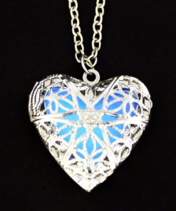 Silver Glow In The Dark Heart Shaped Locket Unique Uv-Rechargeable Necklace W.. 9 57 2e61a689 5914 4642 bf9e 37fe2dc2b697