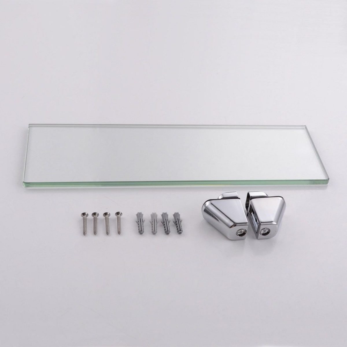 Kes 14Inch Bathroom Tempered Glass Shelf 8MmThick Wall Mount